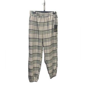 Angel Kiss Plaid Jogger Pants Women's Size L Elastic Waist Casual Comfort